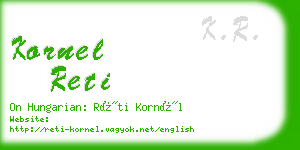 kornel reti business card